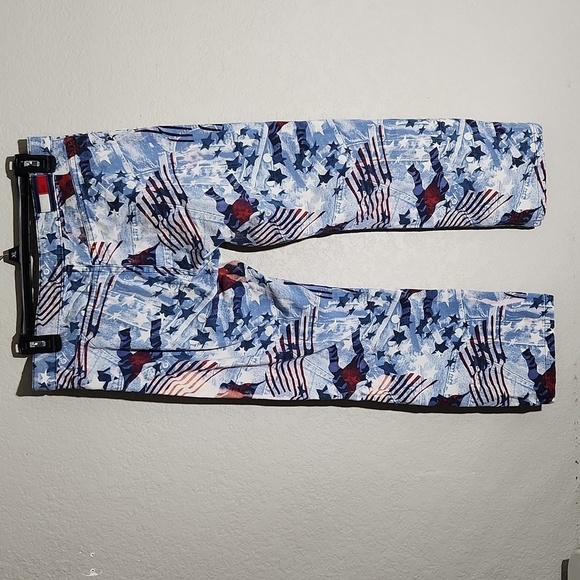 Tommy Hilfiger Jeans Womens Size 9 July 4th Pants Flags Stars Vintage - Picture 4 of 8